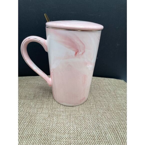 New Not A Day Over Fabulous 14 Oz Ceramic Mug Matching Lid & Gold Spoon Original - Picture 3 of 7